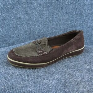 Grasshopper Women Flat Shoes Brown Fabric Slip‎ On Size 6.5 Wide